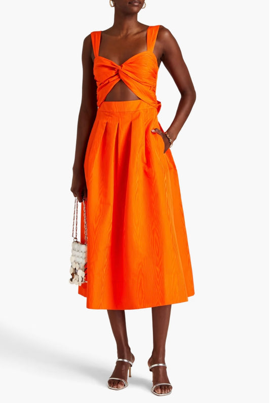 Rebecca Vallance Carmelita Cutout Moire Midi Dress - RAG REVOLUTION