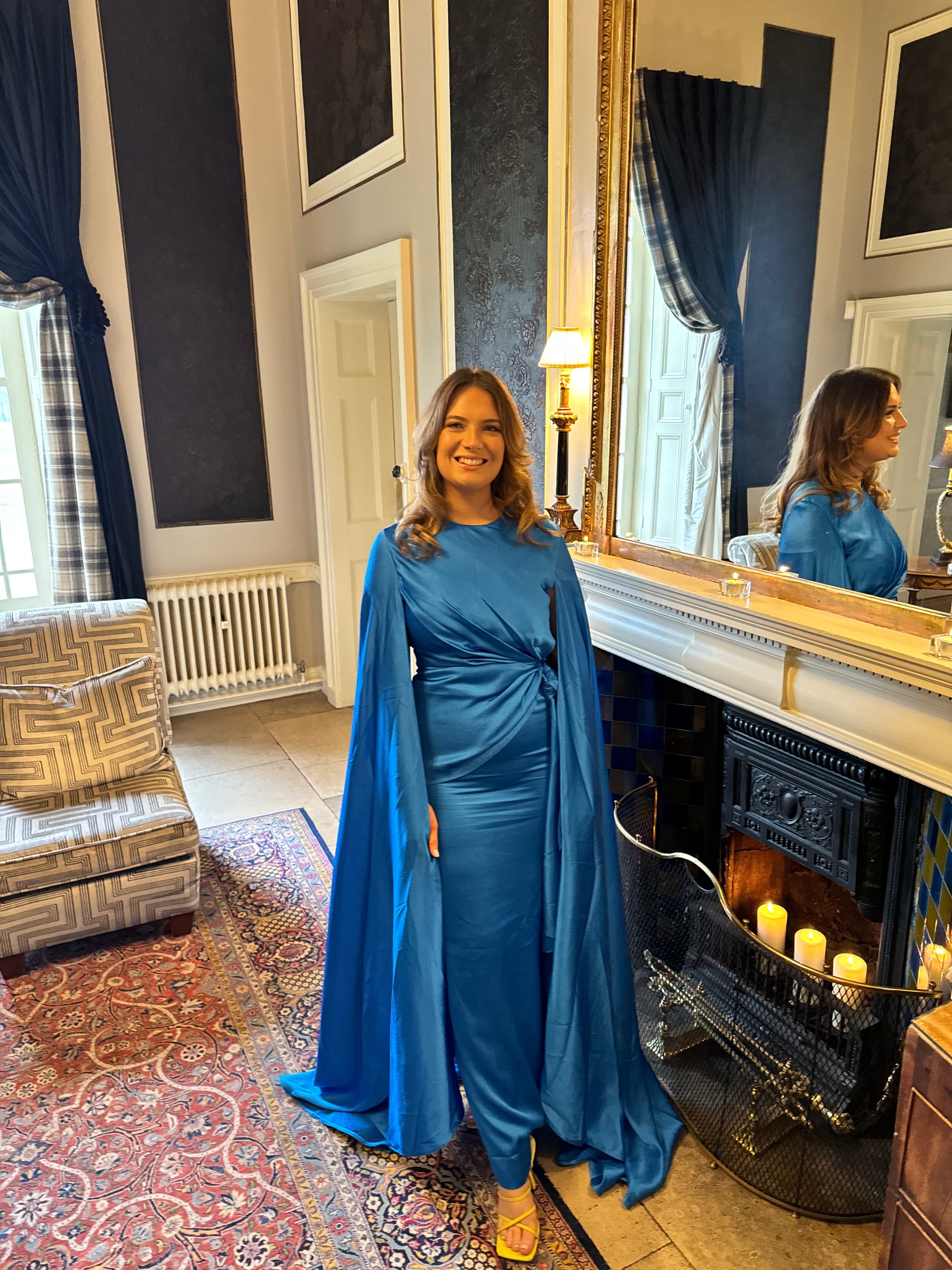 SOLACE LONDON Elya Cape-Sleeve Wrap Dress - RAG REVOLUTION