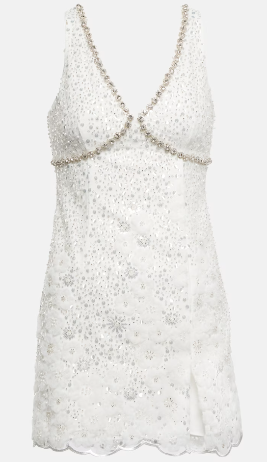 SELF-PORTRAIT Crystal-embellished minidress - RAG REVOLUTION