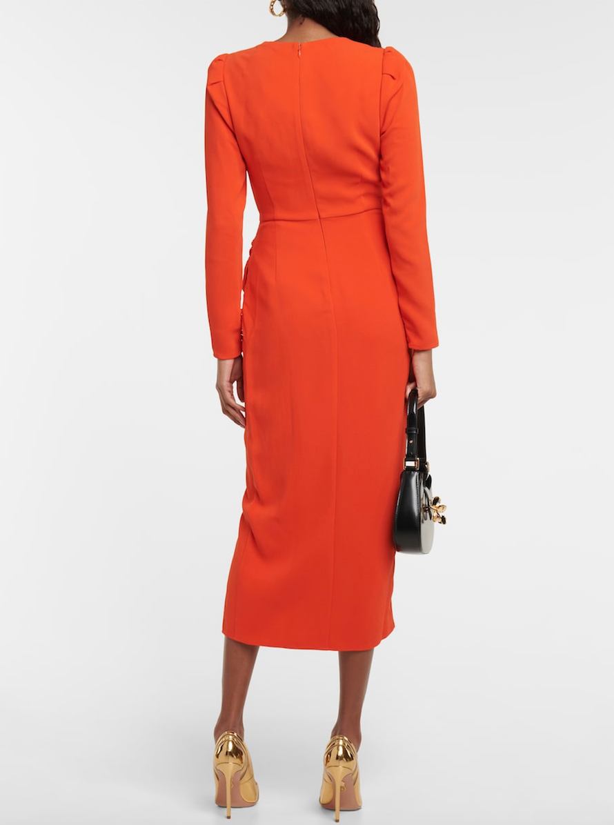Self Portrait Crêpe Ruched Midi Dress - RAG REVOLUTION