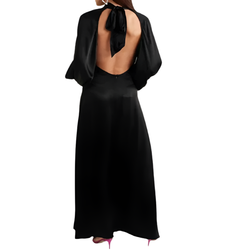Rotate Cutout Satin Maxi Dress - RAG REVOLUTION