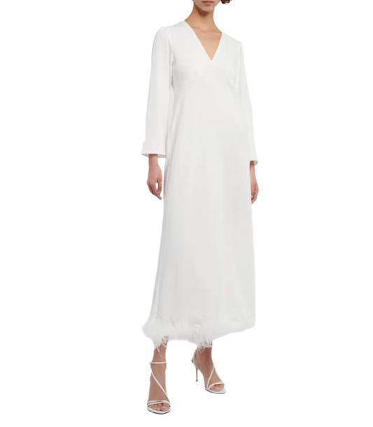 RIXO Bridal Mya feather-trimmed dress - RAG REVOLUTION