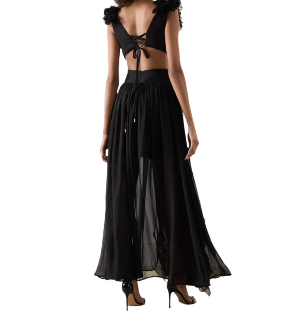 ALB Black Cassini Cut Out Dress - RAG REVOLUTION
