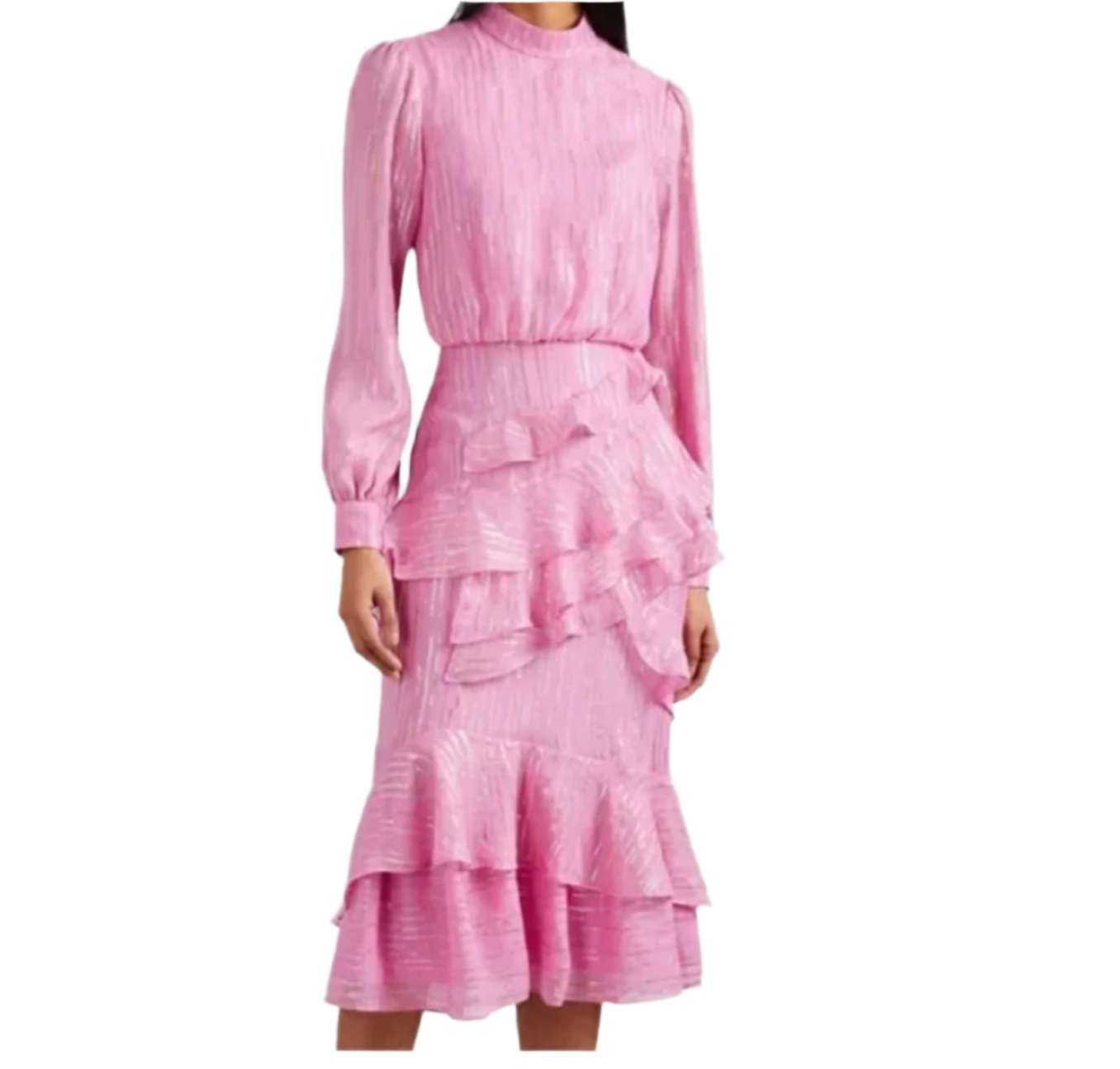 Saloni Isa Ruffle Midi Dress - RAG REVOLUTION