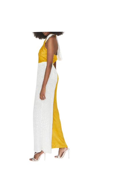 ROTATE Meghan Jumpsuit Mustard - RAG REVOLUTION