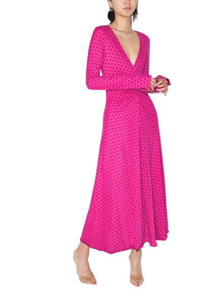 ROTATE Kamla monogram-pattern maxi dress - RAG REVOLUTION