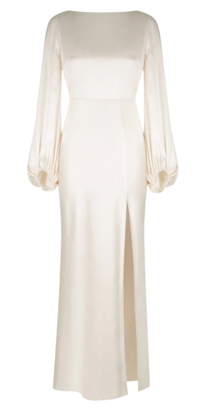LA LUNE BALLOON SLEEVE BACKLESS MIDI DRESS - CREAM - RAG REVOLUTION