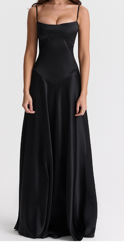 HOUSE OF CB ANABELLA BLACK LACE UP MAXI DRESS - RAG REVOLUTION