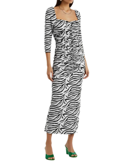 Rotate Zebra Print Midi Dress