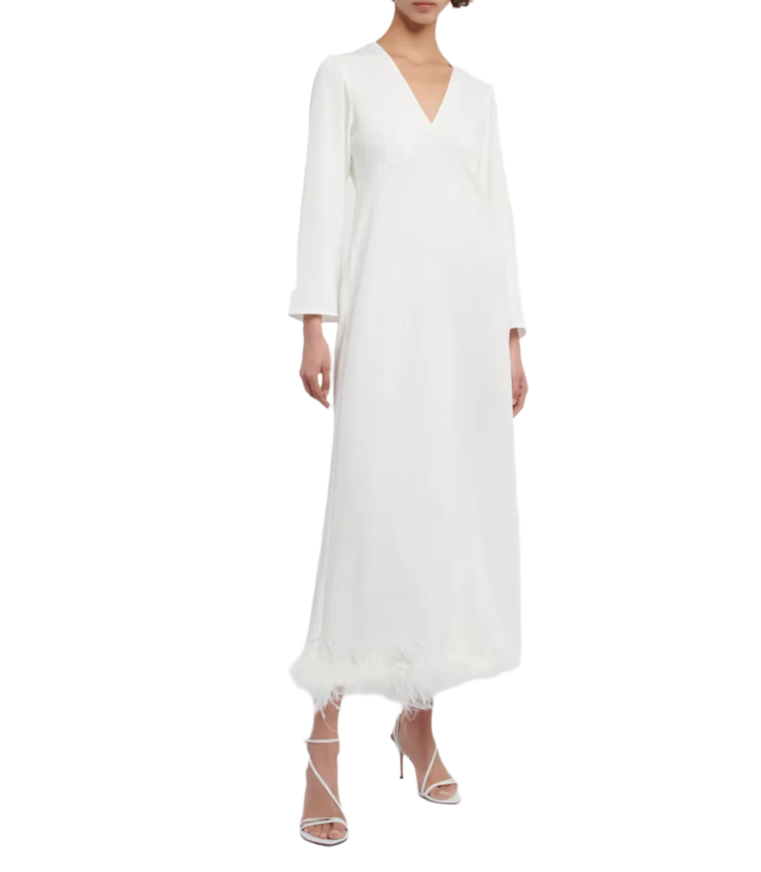 RIXO Bridal Mya feather-trimmed dress