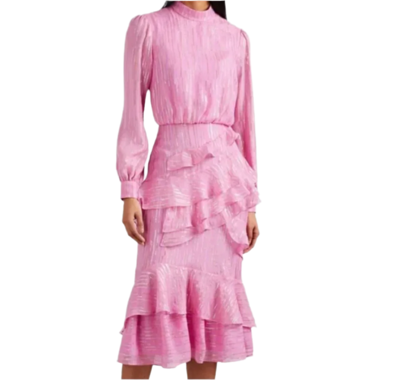 Saloni Isa Ruffle Midi Dress