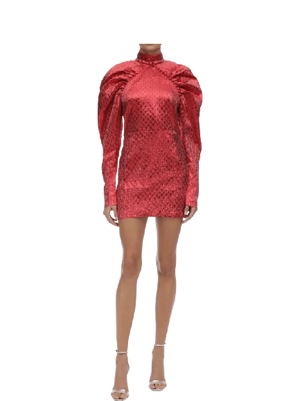 ROTATE Red Kim Lurex Mini Dress - RAG REVOLUTION