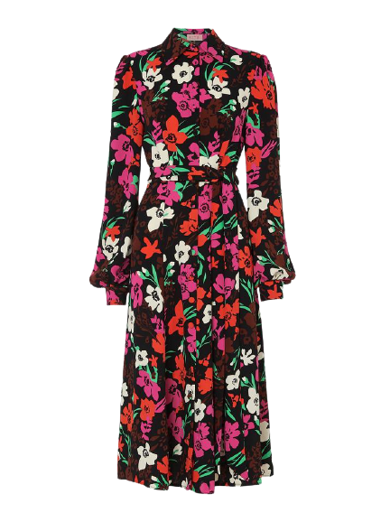 KITRI Alicia Floral Print Shirt Dress - RAG REVOLUTION