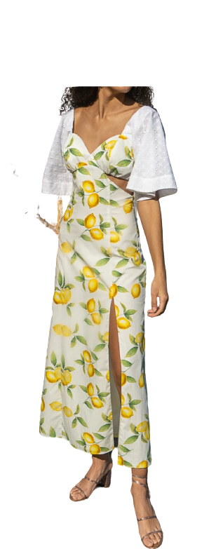 Rent La Semaine Paris Melody Lemon Dress - RAG REVOLUTION