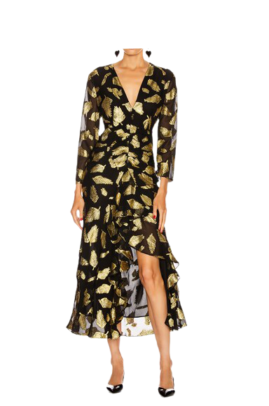 RIXO Gold Leaf Dress - RAG REVOLUTION